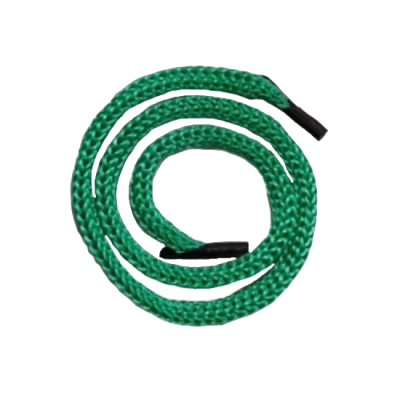 Шнур с наконечниками для пакетов, 4 мм, Зелёный, L - 33 см.; крючок прозрачный; 100 шт